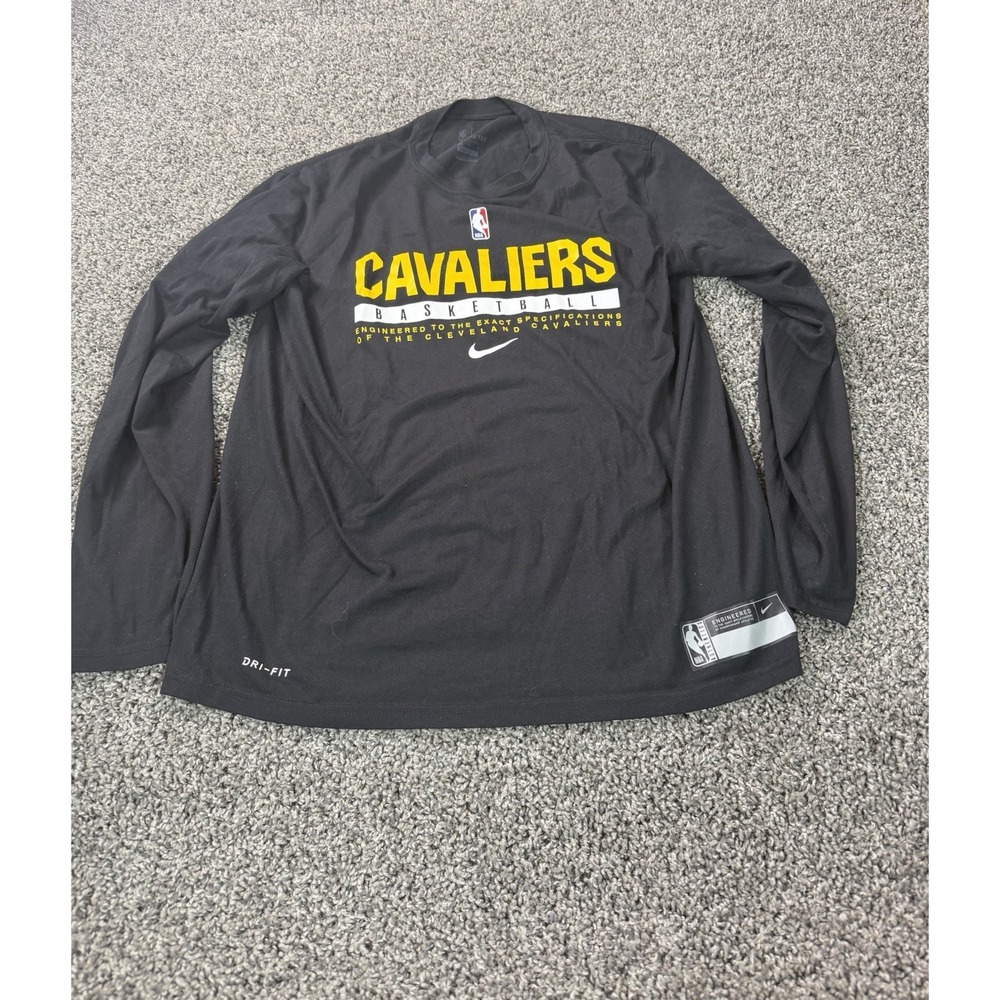 Cleveland Cavaliers Nike Dri-Fit Long Sleeve T Shirt Men's Size Large Black